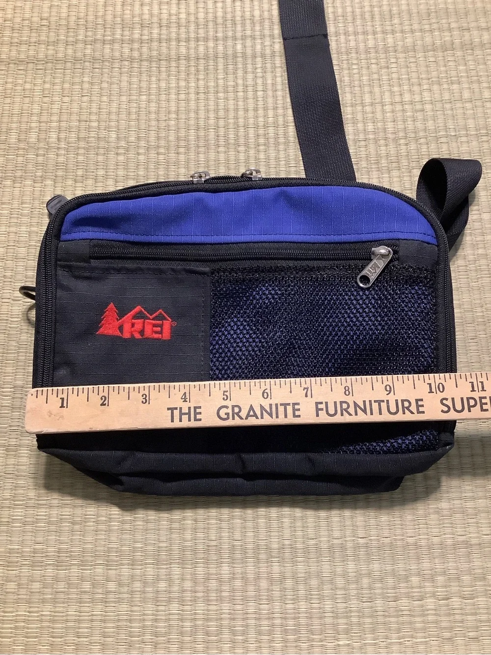 Vintage REI Co-op Fanny Pack Black Blue Utility Bag Travel Hiking